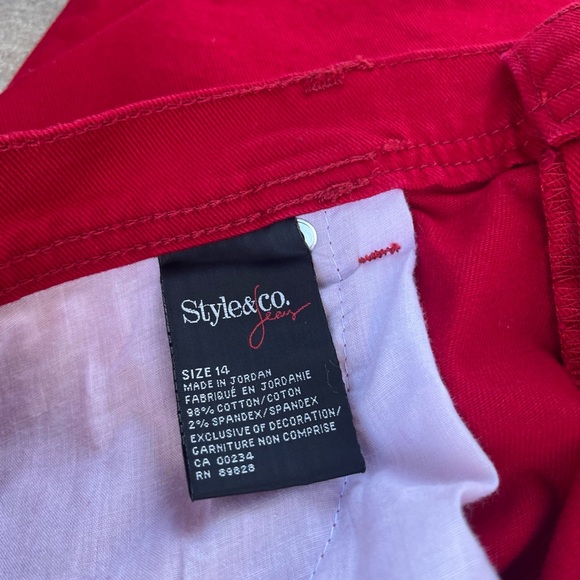 Style Co Womens Ricky Knit Slim Jeans White Size 14